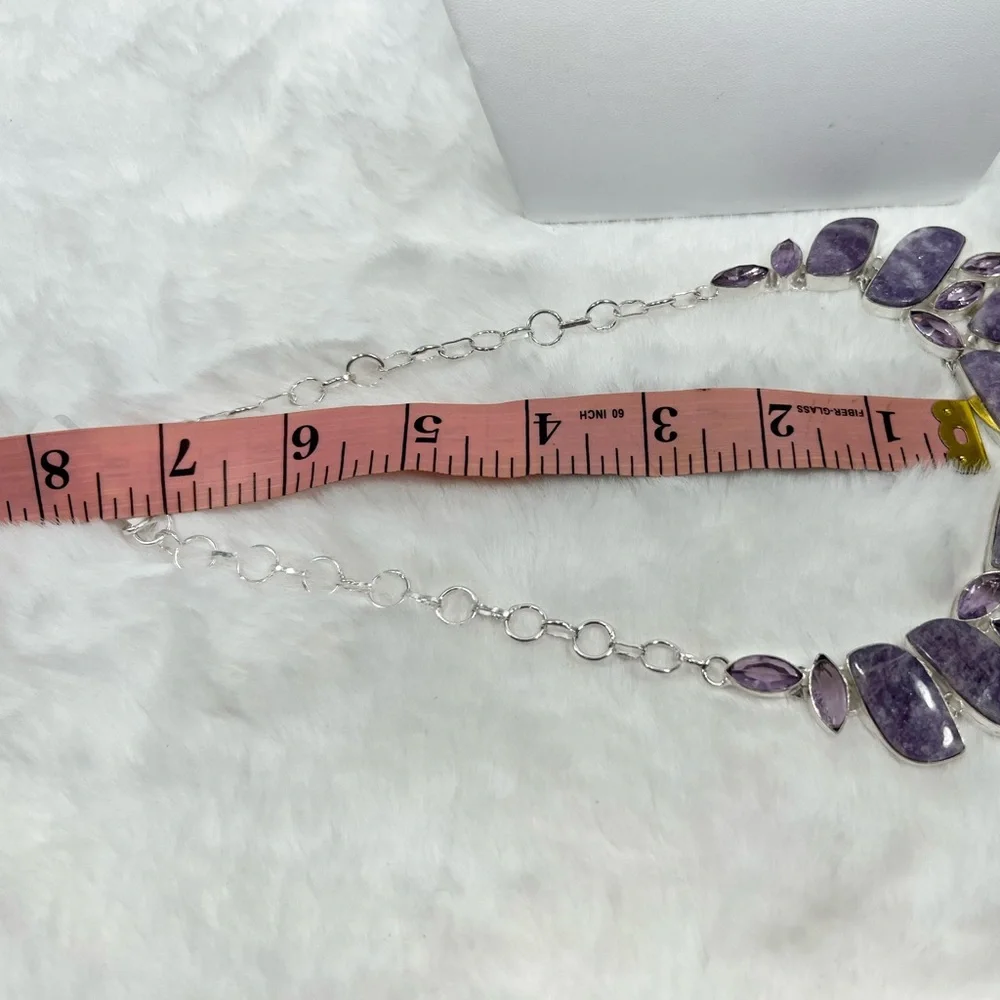 Lepidolite 925 Large Gemstone Necklace